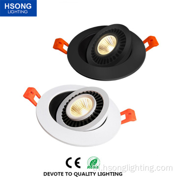 แสง HSONG - 7W 12W LED 360 องศาหมุน Gimbal Downlight Downlight LED LED สปอตไลท์ปิดภาคเรียน